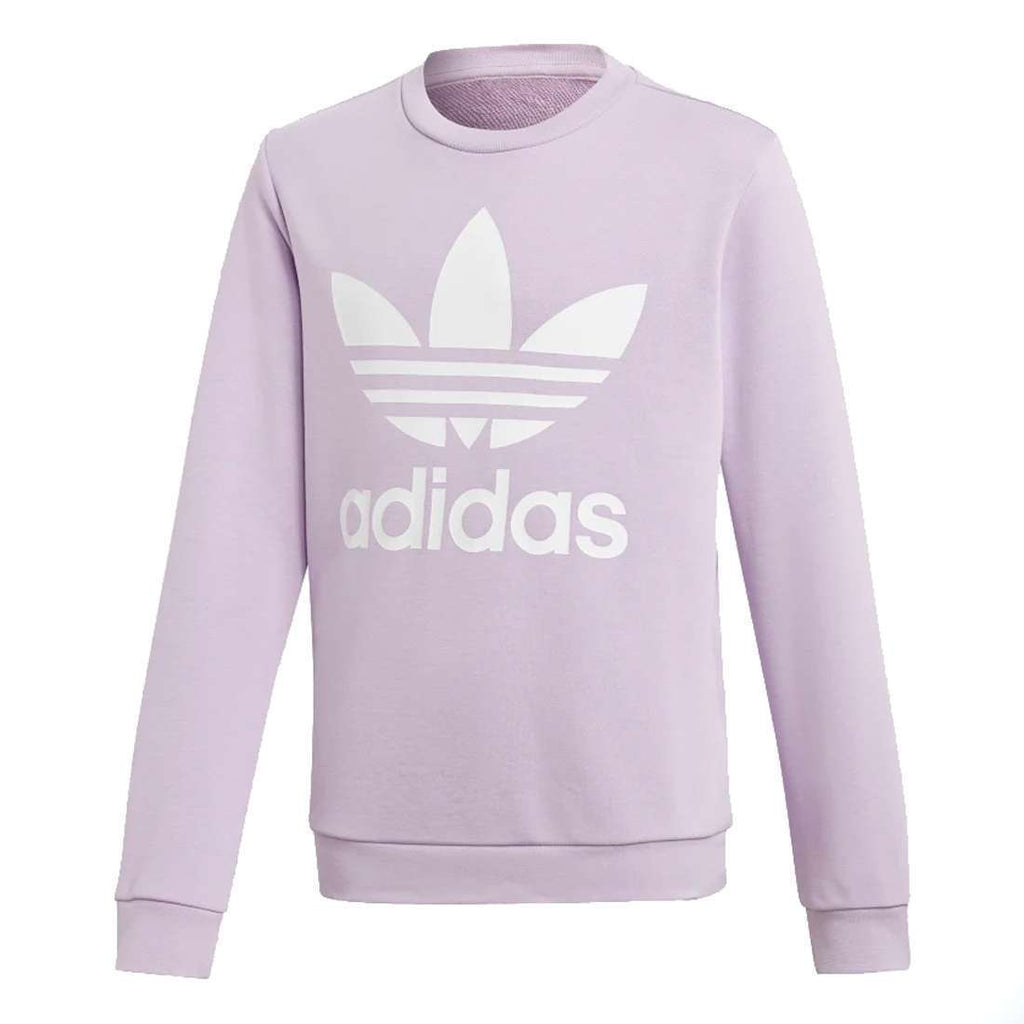 adidas Originals Kid's(Youth) Trefoil Crew Sweater - Purple Glow / White