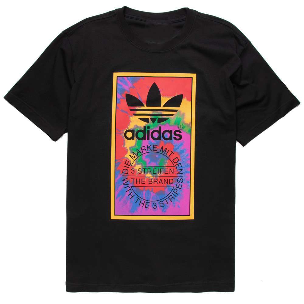 adidas Originals Kid's  Tie-Dye Tongue Label Tee - Black