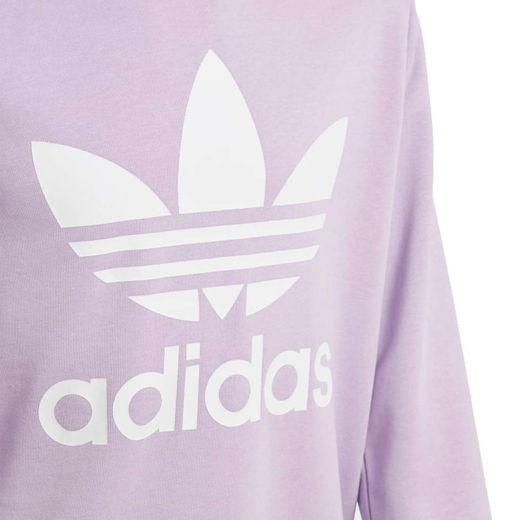 adidas Originals Kid's(Youth) Trefoil Crew Sweater - Purple Glow / White