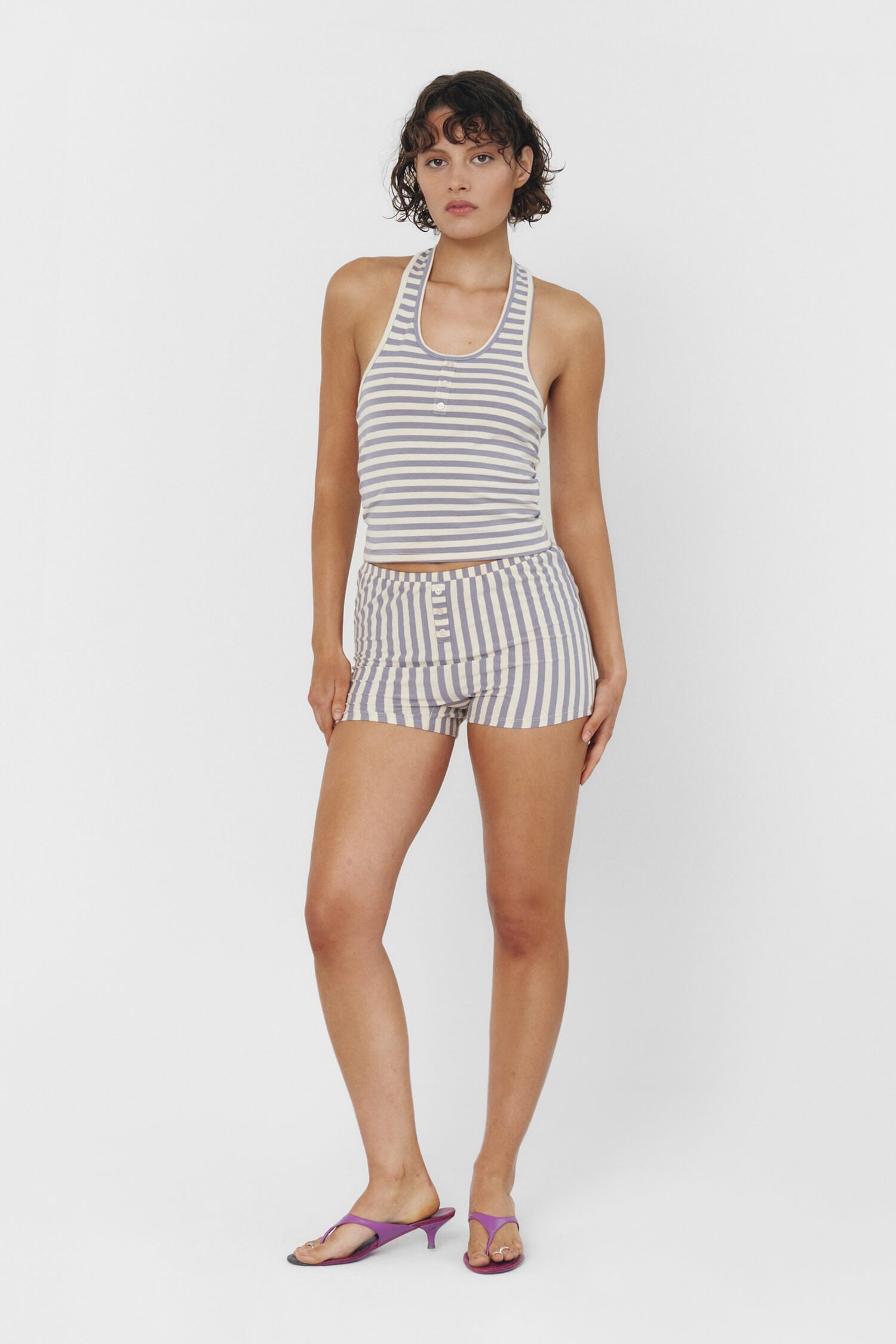 BRUNA HALTER TOP IN SEASIDE STRIPE