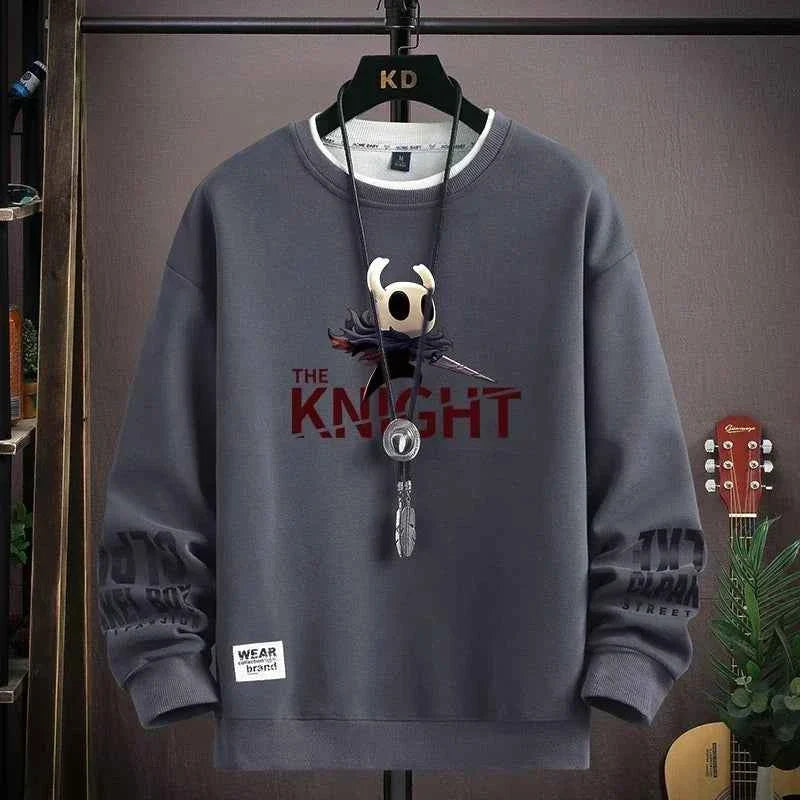 Autumn Men’s Sweatshirt Cool Bear Print Long Sleeve T-shirt Khaki O Neck Harajuku Exclusive Design Top