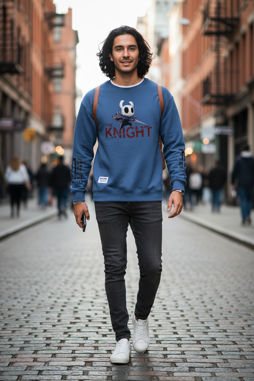 Autumn Men’s Sweatshirt Cool Bear Print Long Sleeve T-shirt Khaki O Neck Harajuku Exclusive Design Top