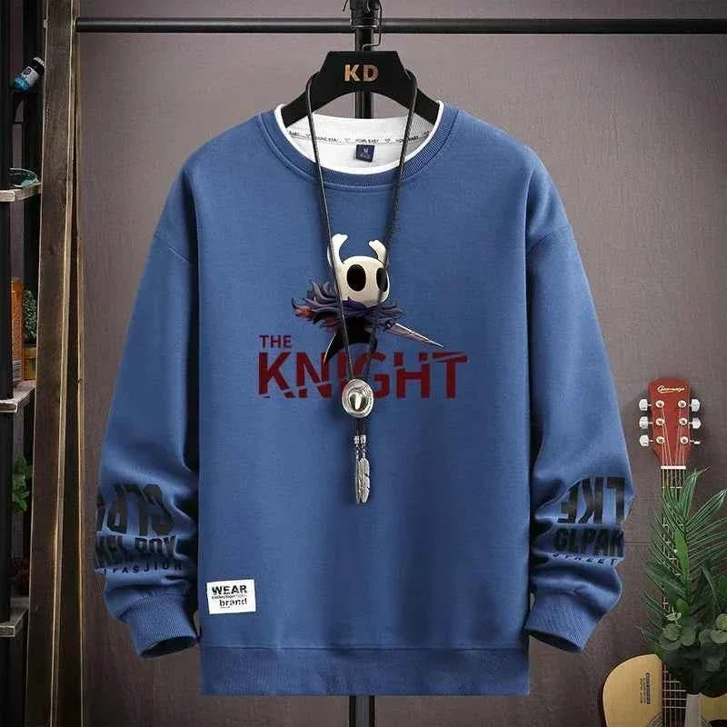 Autumn Men’s Sweatshirt Cool Bear Print Long Sleeve T-shirt Khaki O Neck Harajuku Exclusive Design Top