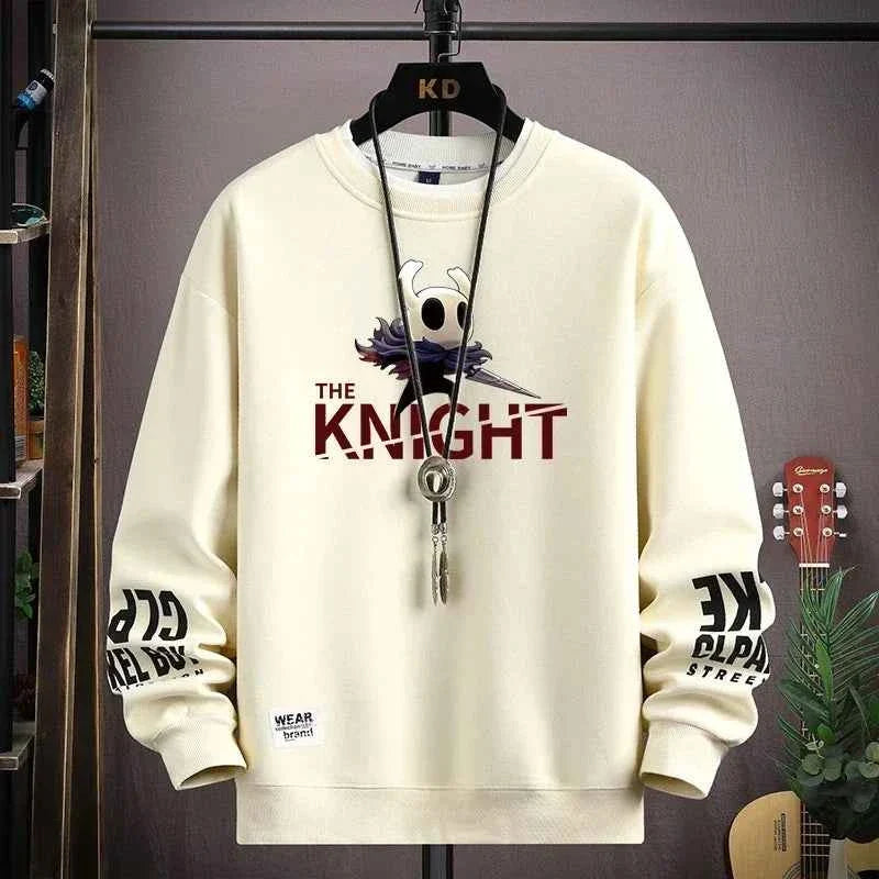 Autumn Men’s Sweatshirt Cool Bear Print Long Sleeve T-shirt Khaki O Neck Harajuku Exclusive Design Top
