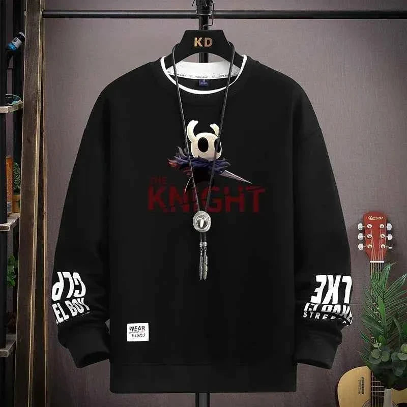 Autumn Men’s Sweatshirt Cool Bear Print Long Sleeve T-shirt Khaki O Neck Harajuku Exclusive Design Top