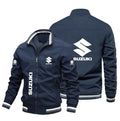 2026 Popular Suzuki SUZUKI Motorcycle-style Stand-up Collar Jacket, Multi-logo Printed Motorcycle Riding Casual Fashion Men's Co