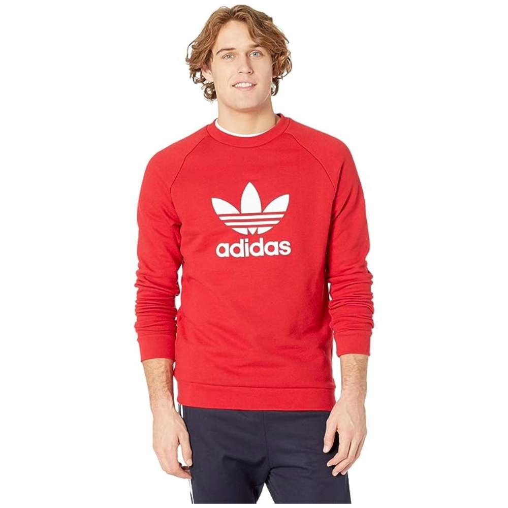 adidas originals men's Trefoil Crew Sweatshirt - Power Red