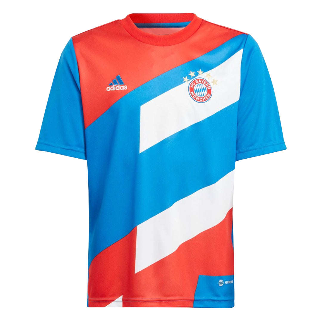 adidas Youth  FC Bayern Preshi Jersey - Red / Bright Royal