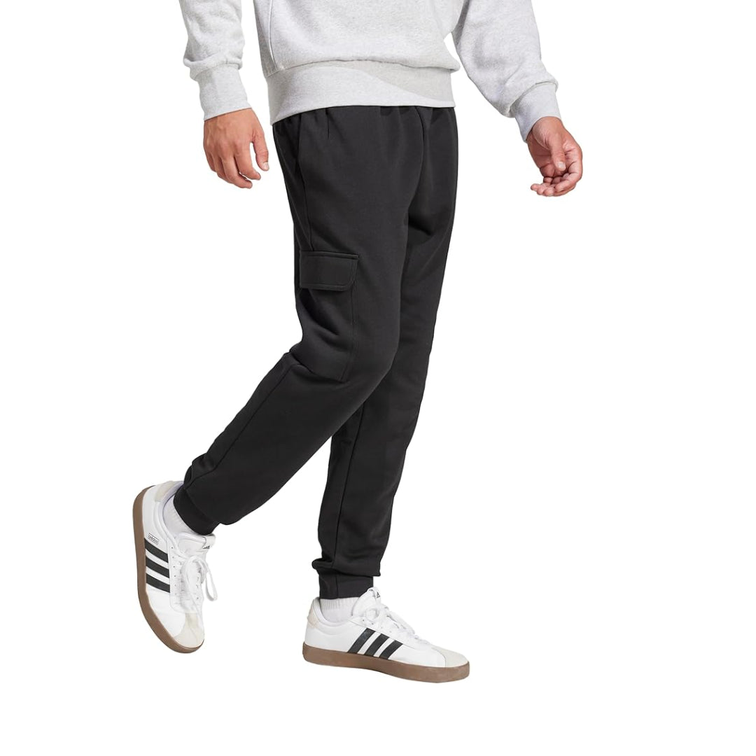 adidas Men's Essentials Feel Cozy Fleece Cargo Pants - Black