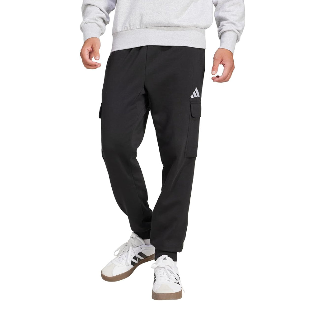 adidas Men's Essentials Feel Cozy Fleece Cargo Pants - Black