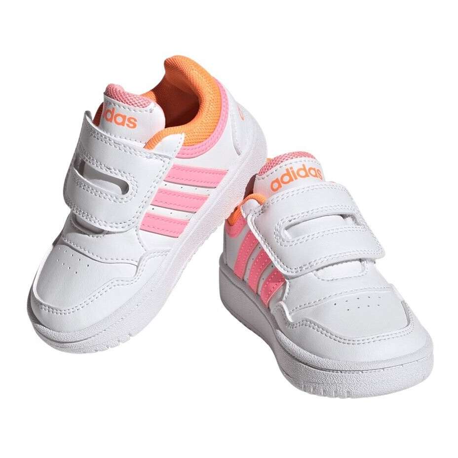 adidas Toddler Infant Hoops 3.0 CF White Pink