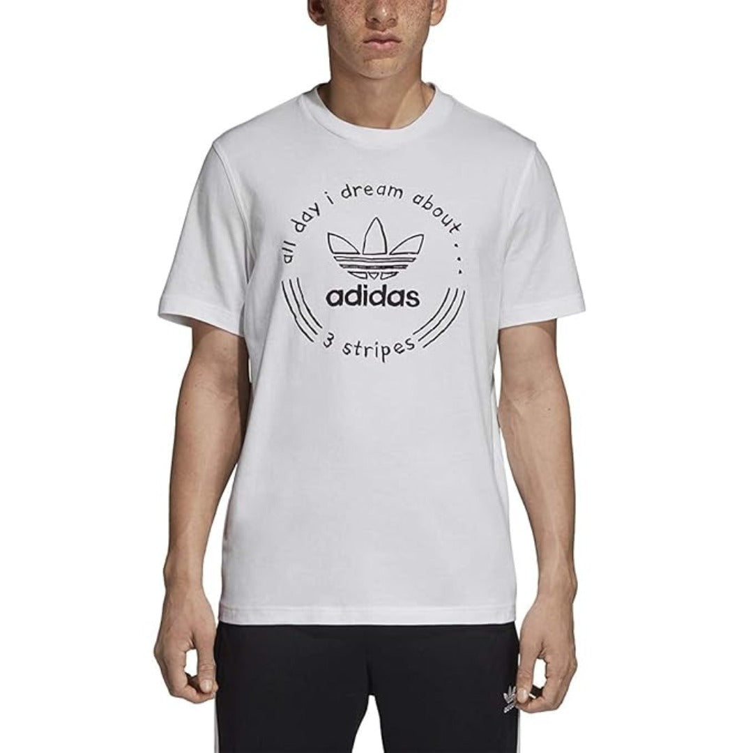 adidas Men's Originals Hand Drawn T-Shirt  - White