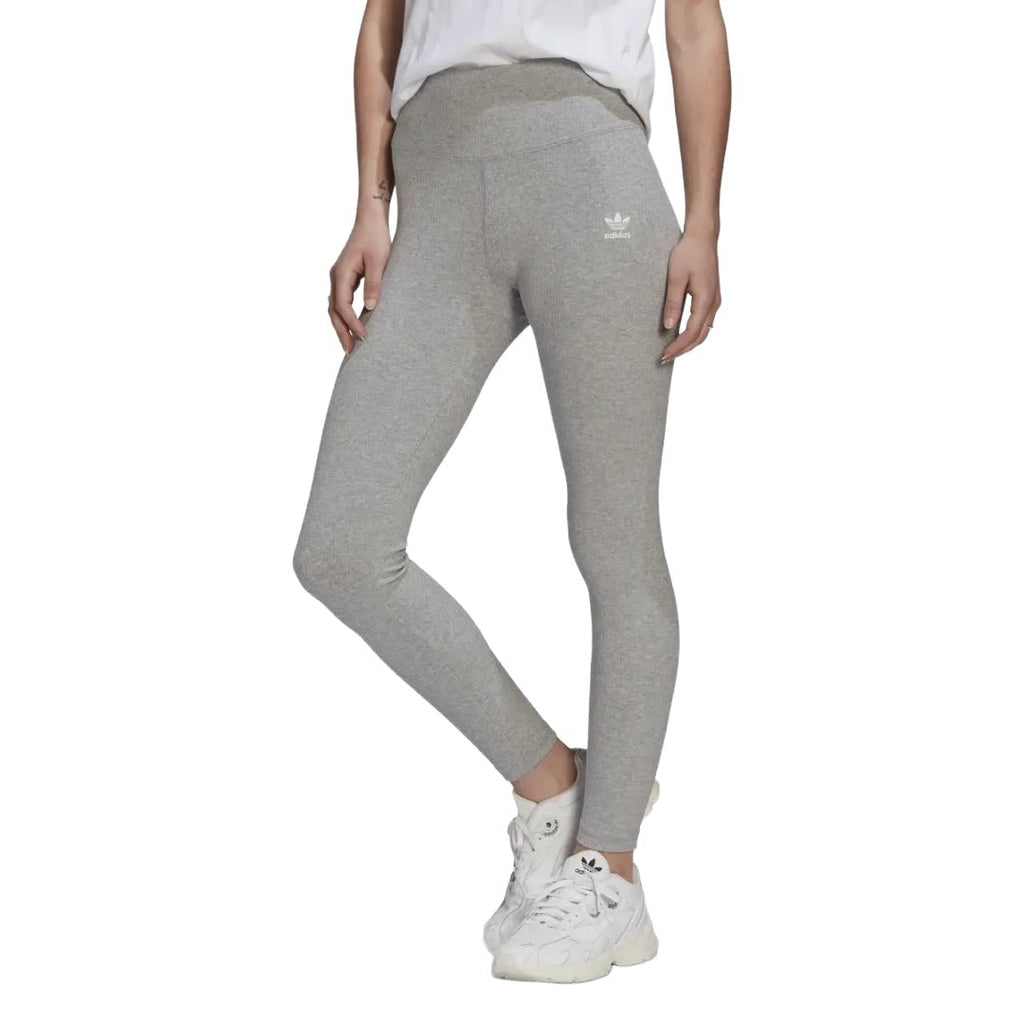 adidas Originals Women's Adicolor Essentials+ Ribbed 7/8 Leggings -Grey
