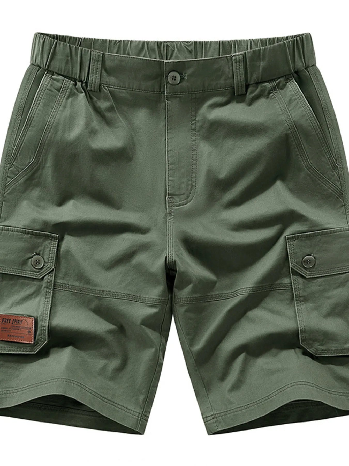 Men's Plus Size Pocketed Elastic Waist Shorts