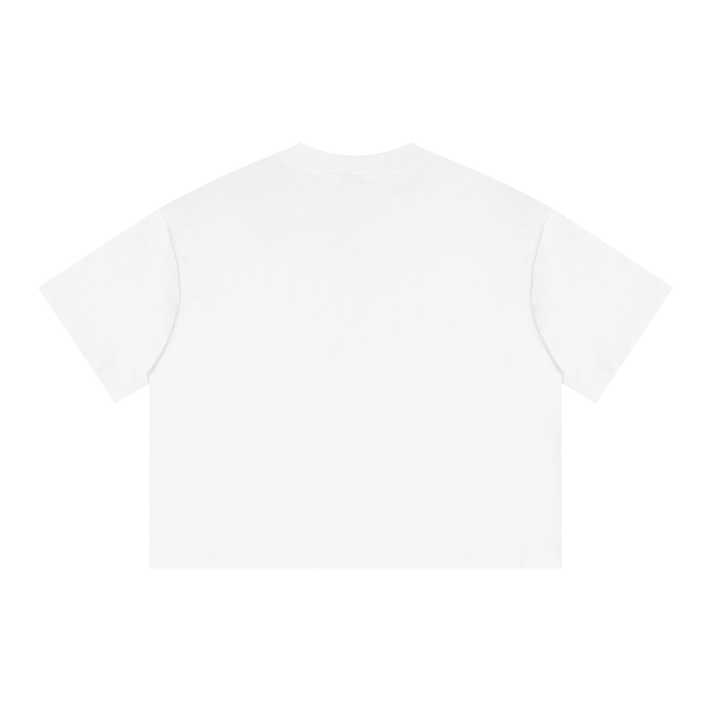 Deployed Streetwear Tee Y2k T-Shirt White Boxy Cropped 250GSM Summer Short Sleeve Crew Neck